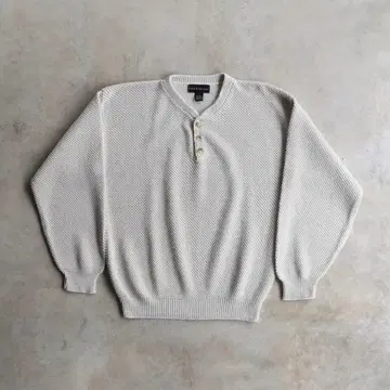90s 크로프트&배로우 헨리넥 코튼 니트 스웨터 USA L
