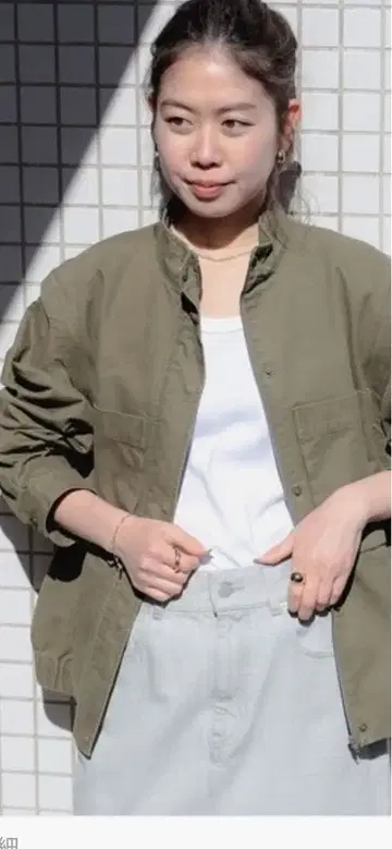 BEAMS 밀리터리 블루종 (2way)