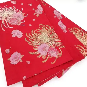 후리소데용 후쿠로 오비 폴리에스테르 후쿠로 오비 P-6 빨간색 계열