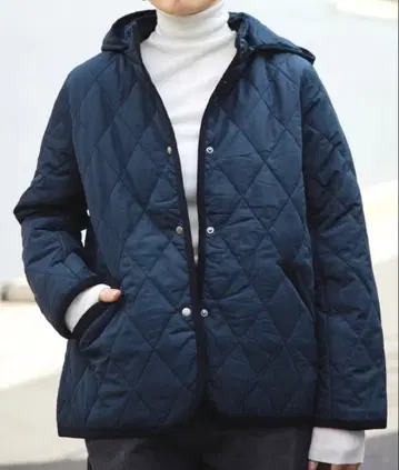 [ BEAMS HEART ] 퀼팅 후드 블루종