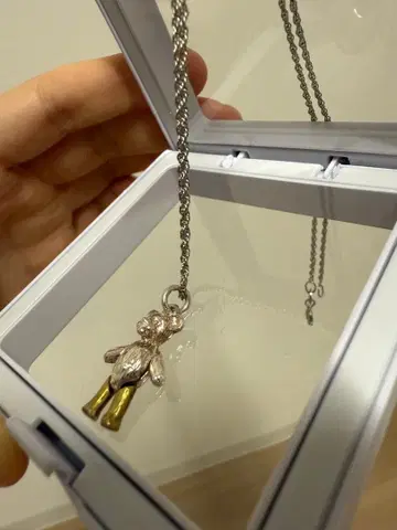 테디베어형 목걸이 실버 하라주쿠 Pocket