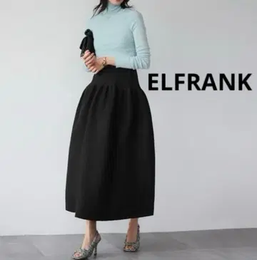 새상품급 엘프랭크 EL FRANK 하이웨스트 롱 니트 코쿤 스커트 F