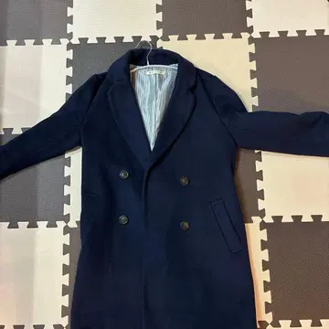 MAJESTIC LEGON 네이비 체스터 코트