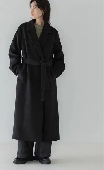 새상품급 크루레 crewre 조절 가능한 울 롱 코트 사이즈 3