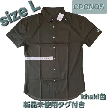 크로노스 CRONOS 반팔 셔츠 카키색 L 미사용 새상품 보송보송한 원단
