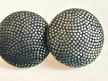 골동품 블랙 작은 실버 도트 레트로 vintage 귀찌