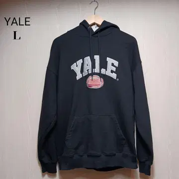 YALE 후드티 L 블랙 자수 로고