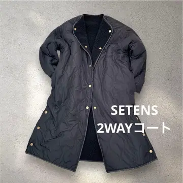 [ 새상품급 ] SETENS 세테 2WAY 리버서블 보아 코트 블랙