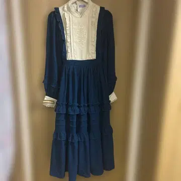 axes femme kawaii 다크 블루 롱 원피스