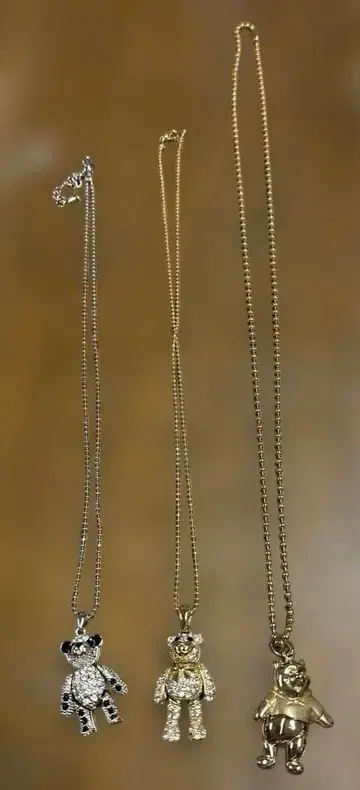 테디베어 펜던트 3개 목걸이