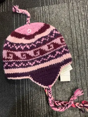 새상품 네팔제 울 100% 귀도리 니트 모자 비니