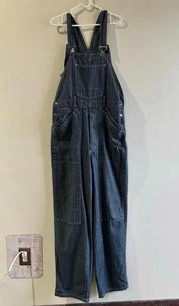 L 사이즈 도그 하우스 데님 살로펫 오버롤