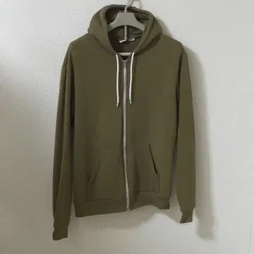 초레어 American Apparel 올리브 그린 풀 지퍼 후드티