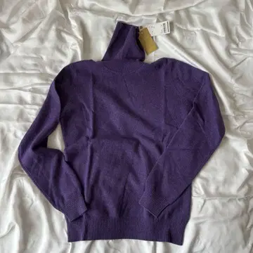 캐시미어 100% 퍼플 터틀넥