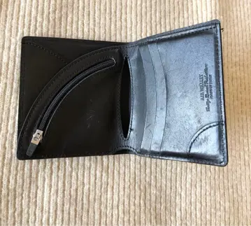 남성용 AIR WALLET 블랙 가죽 접이식 지갑