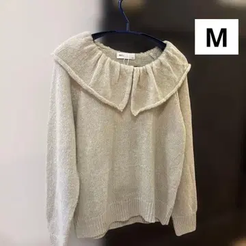 새상품 프릴 넥 베이지 니트 스웨터 프릴 니트 한국 인기 베이지