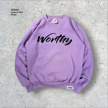 USA제 JERZEES 'Worthy' 프린트 맨투맨 라벤더