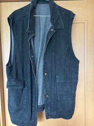 다크 그레이 코튼 100% 슬리브리스 베스트 LL