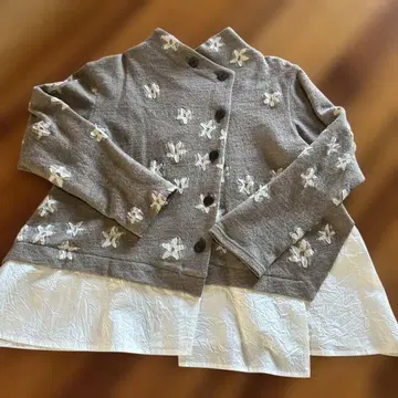 센소유니코 자우 꽃무늬 자수 가디건