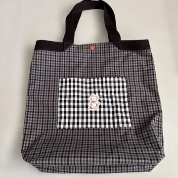 [ 새상품급 ] 파밀리아 파밀리아 체크 블랙 토트백