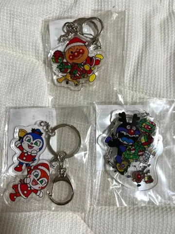 호빵맨 뮤지엄 한정판 산타 코스튬 키링 세트