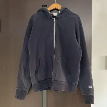 Champion 풀 집업 후드티 블랙