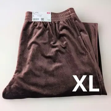 유니클로 소프트 벨로아 이지 팬츠 XL 다크 브라운 택 포함