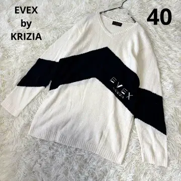 EVEX by KRIZIA 코튼 니트 V넥 40 모노톤 로고