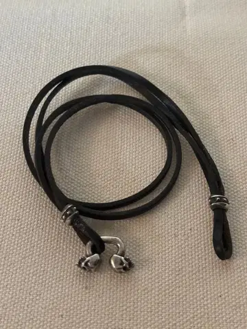 DEAL DESIGN 2 스컬 코드 가죽 팔찌