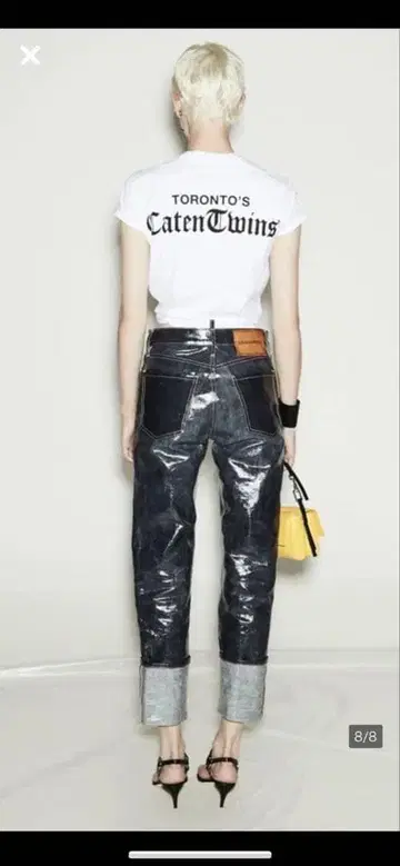 미사용 새상품 DSQUARED2 다크 블루 데님 롤업