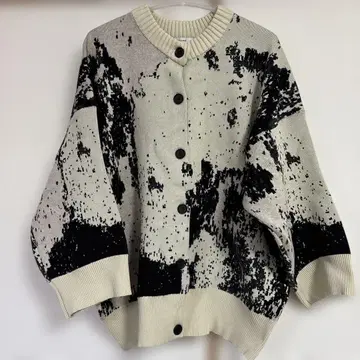 JEANASIS 아트풍 가디건 아이보리 블랙