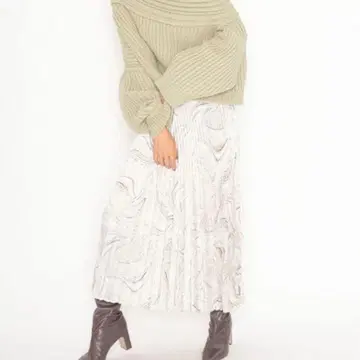 SNIDEL 샤이니 플리츠 내로우 플리츠 스커트 SK