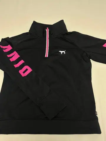 PINK 하프 지퍼 블랙 저지