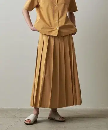 스티븐 앨런 플리츠 스커트 롱 기장