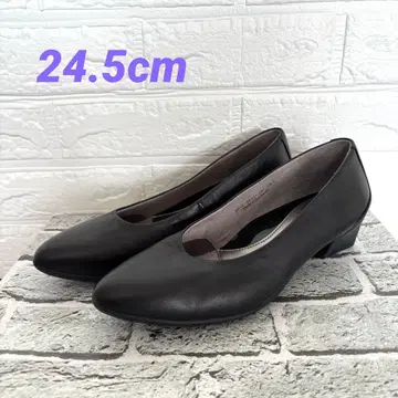 fitfit 블랙 가죽 스틸레토 펌프스 컴포트 24.5cm