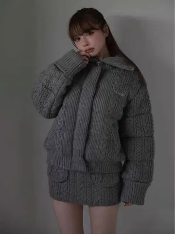 andmary Mary 니트 스커트 그레이