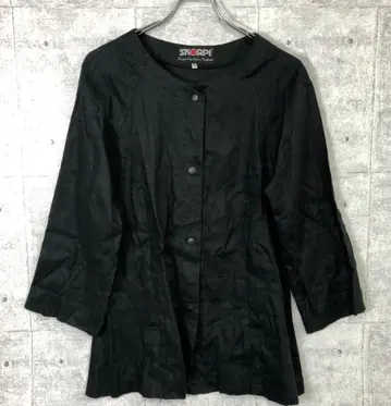 레트로 수입 해외 SKORPI 구제 의류 노카라 린넨 셔츠 자켓