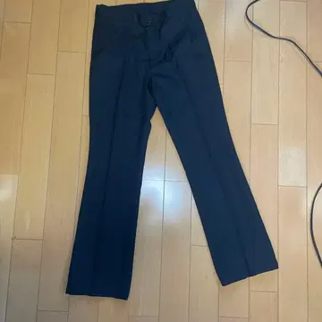 블랙 슬랙스 플레어 팬츠