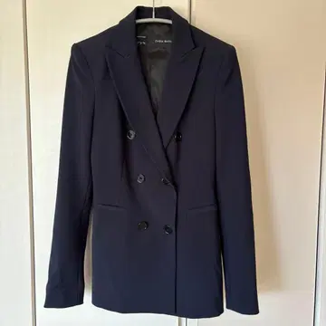 [미사용에 가까움] ZARA 네이비 더블 브레스트 테일러드 자켓 XS