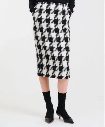 ESTNATION 하운드 투스 트위드 타이트 스커트