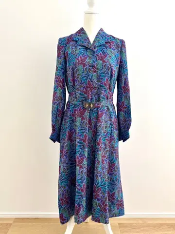 빈티지 쇼와 레트로 벨트 원피스 M