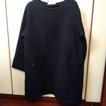 DoCLASSE 네이비 체크 무늬 긴팔 튜닉