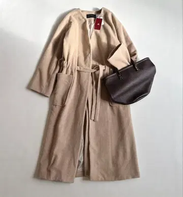 택 포함 어반 리서치 울 파일 드로스트 코트 롱 베이지