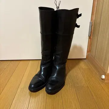 사토레 사이즈 35 블랙 롱 부츠 백 지퍼 포함