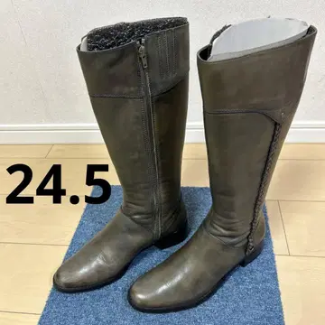 [ 새상품급 ] 그레이 가죽 롱 부츠