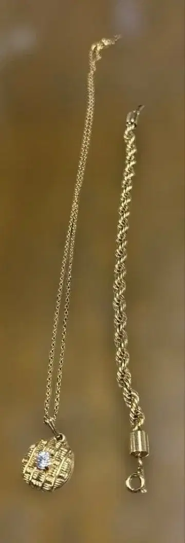 Amway !! 골드 장식 펜던트 목걸이 & 팔찌