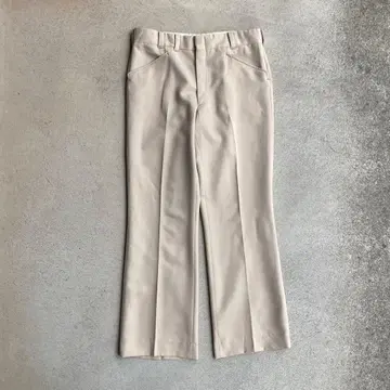 레어 70s 빈티지 구제 의류 웨스턴 플레어 슬랙스 고급 L 베이지