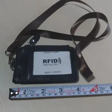 [ 천연 가죽 ] 넥 카드 케이스 다크 브라운?