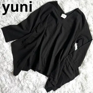 [일본제] yuni 유니 변형 튜닉 긴팔 코튼 100% 블랙 V넥
