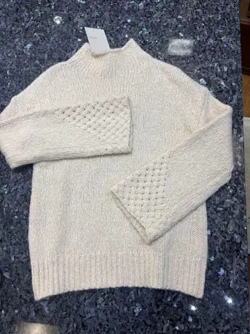 자유구 아이보리 케이블 니트 스웨터 38 새상품7-104
